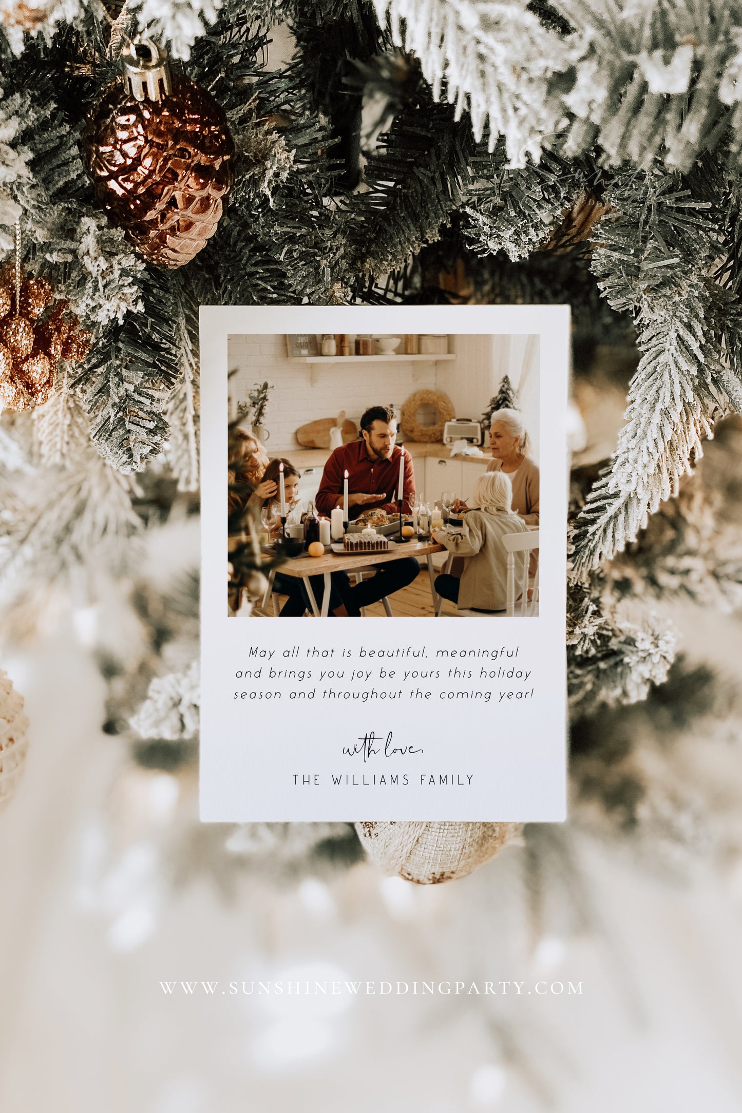 Modern Minimalist Photo Christmas Invitation Template