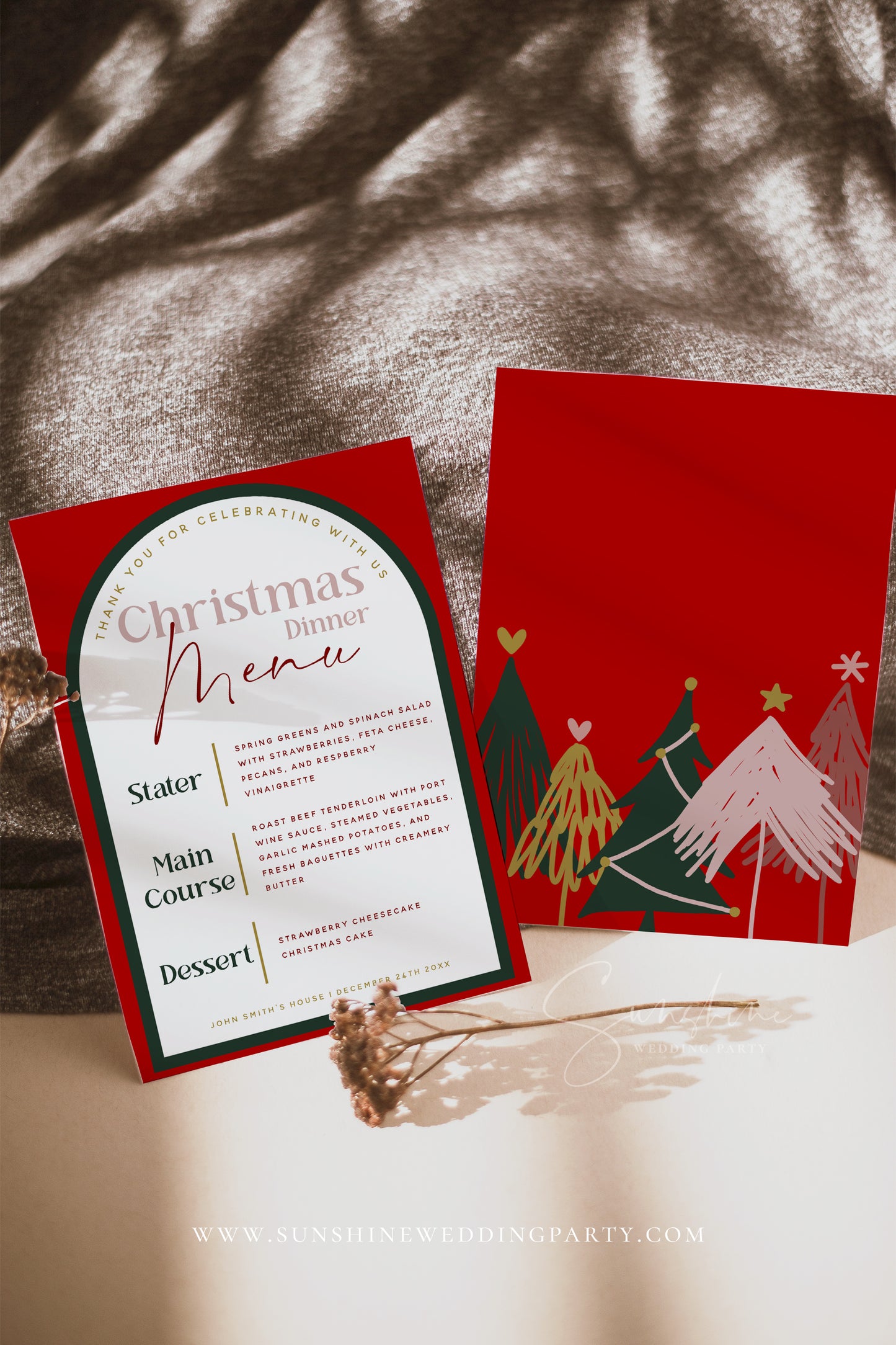 Modern Christmas Menu Template