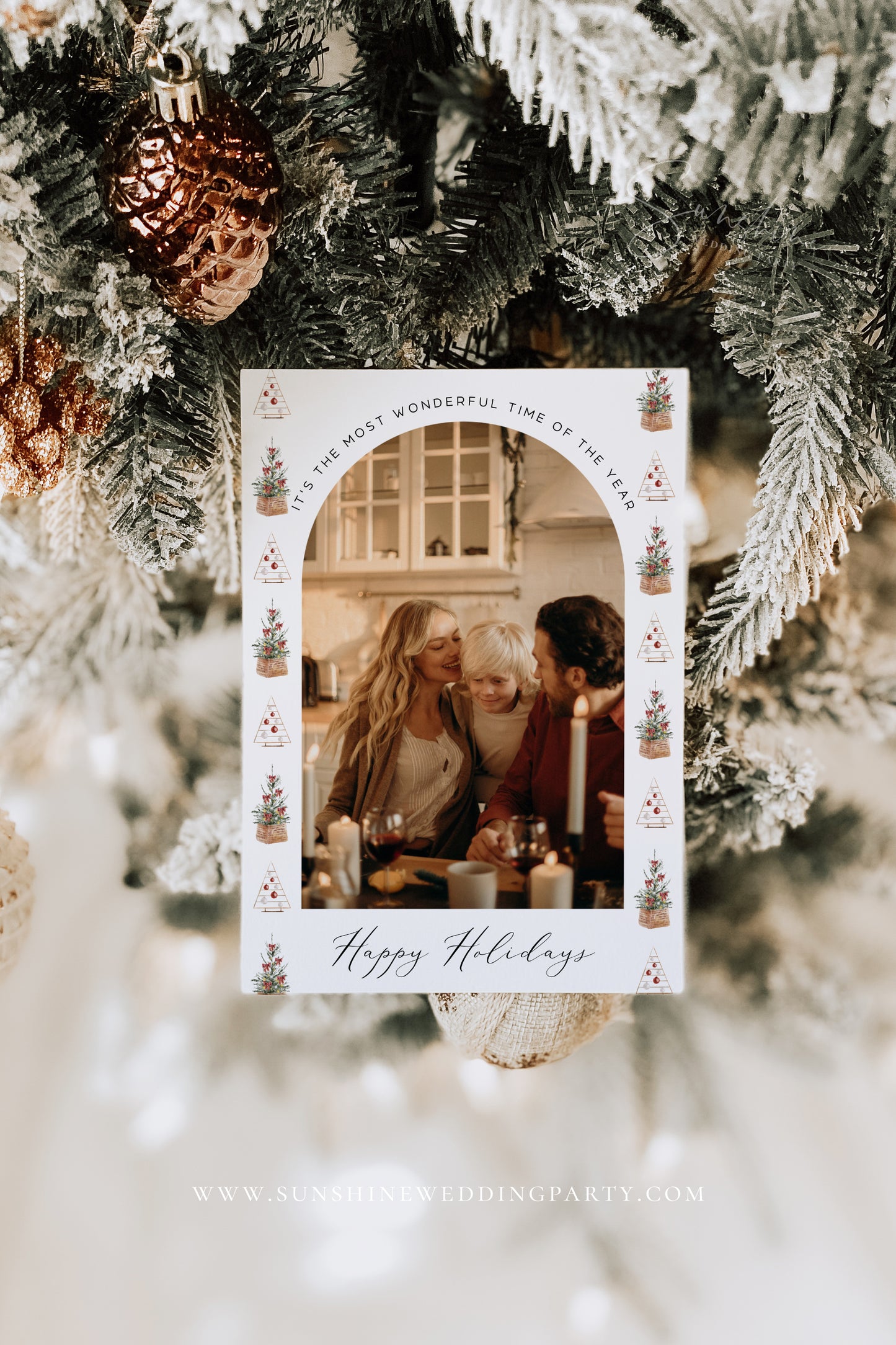 Modern Photo Christmas Holiday Card Template