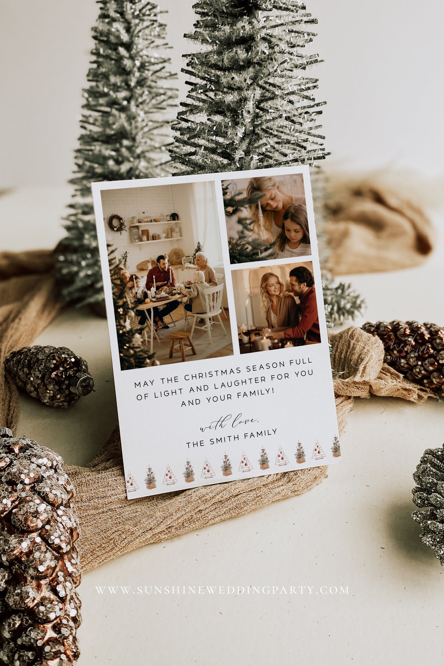 Modern Photo Christmas Holiday Card Template