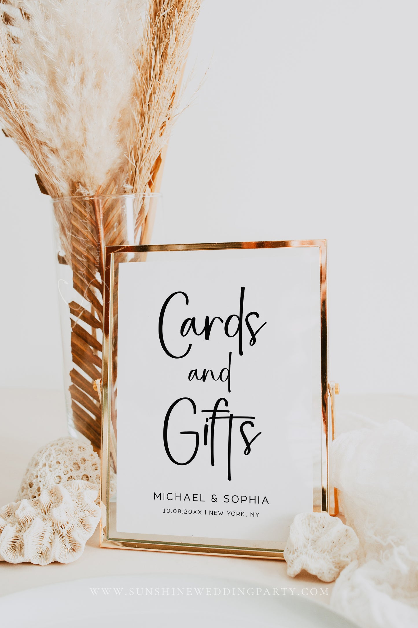 Minimalist Wedding Cards and Gifts Sign Template