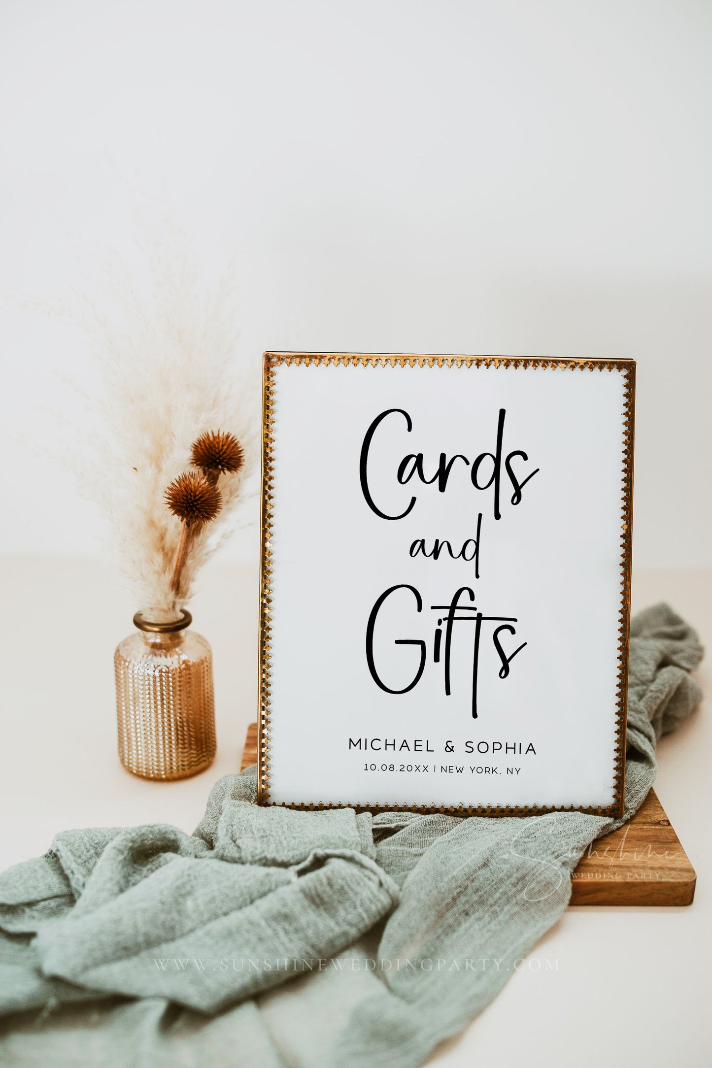 Minimalist Wedding Cards and Gifts Sign Template