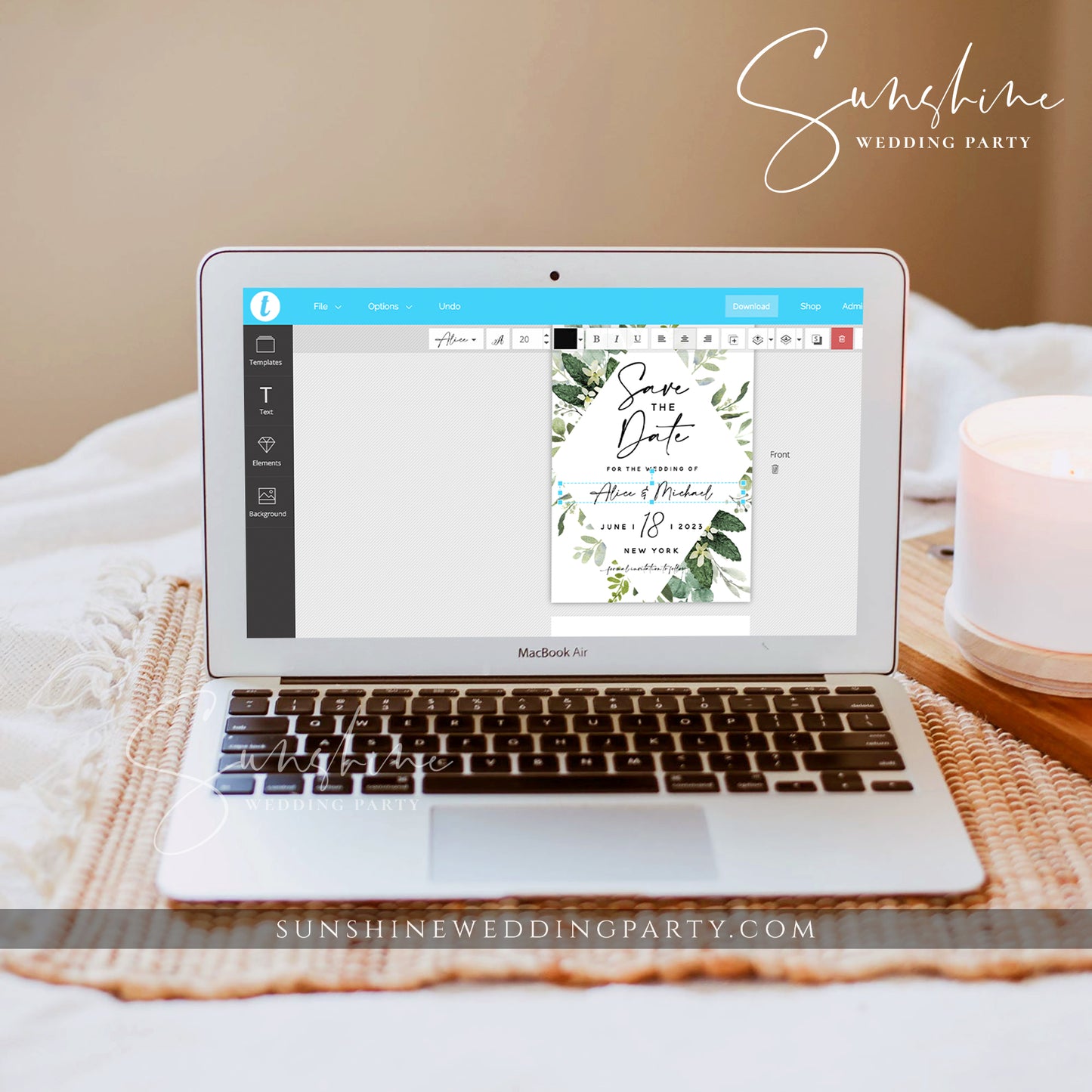 Eucalyptus Greenery Photo Save the Date Template