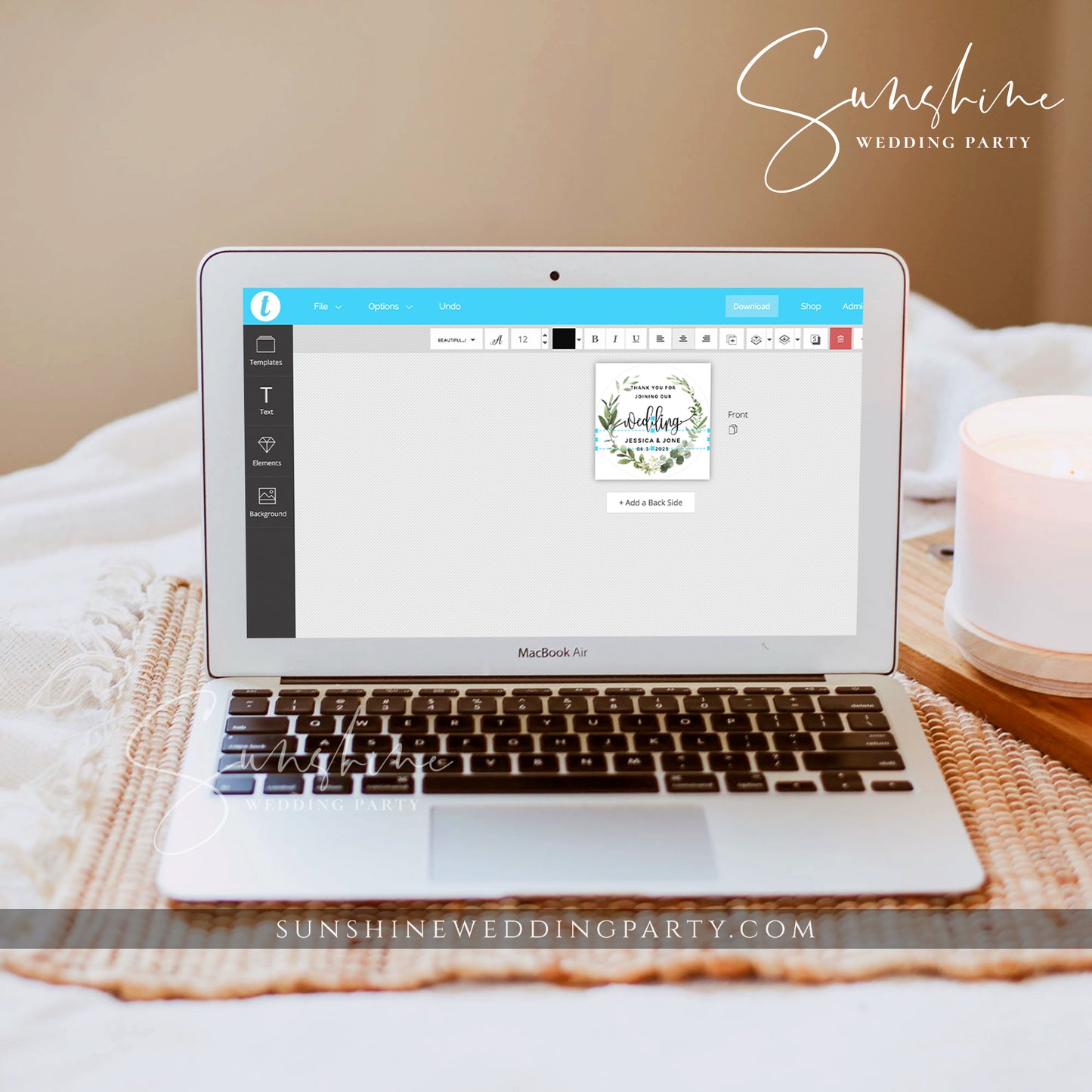 Eucalyptus Greenery Round Label Favor Tag Template