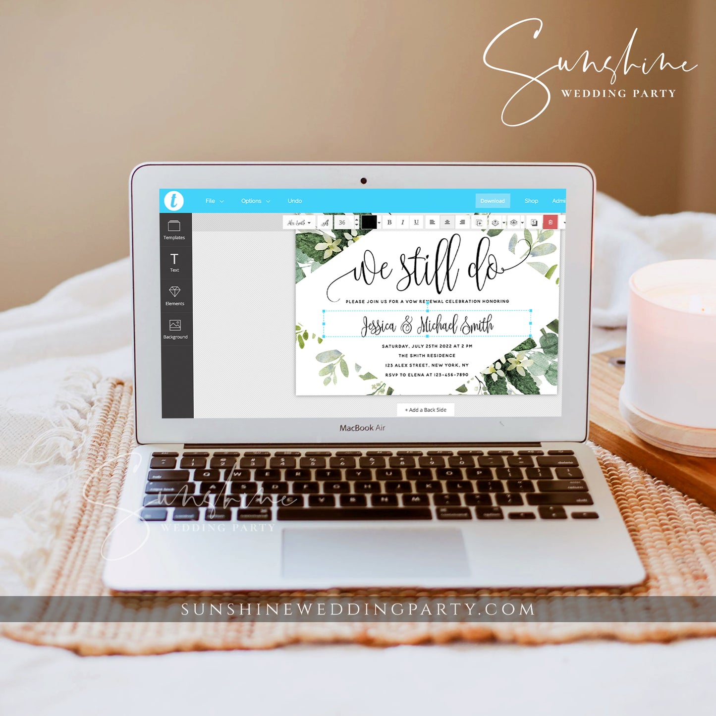 Eucalyptus Greenery Vow Renewal Invitation Template
