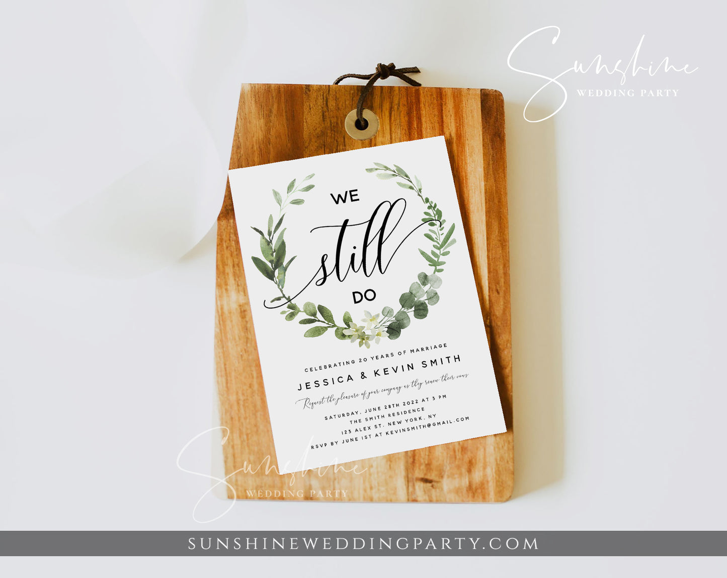 Eucalyptus Greenery Vow Renewal Invitation Template