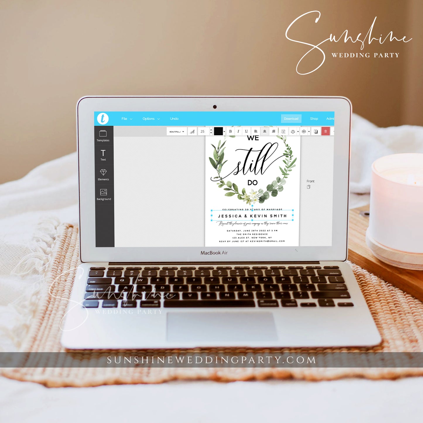 Eucalyptus Greenery Vow Renewal Invitation Template