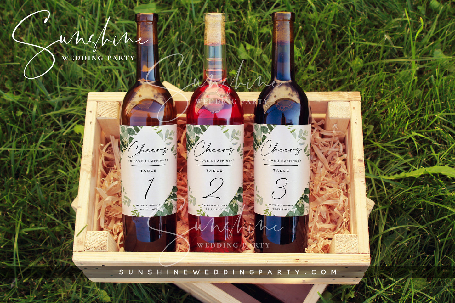 Eucalyptus Greenery Editable Wine Bottle Label Template