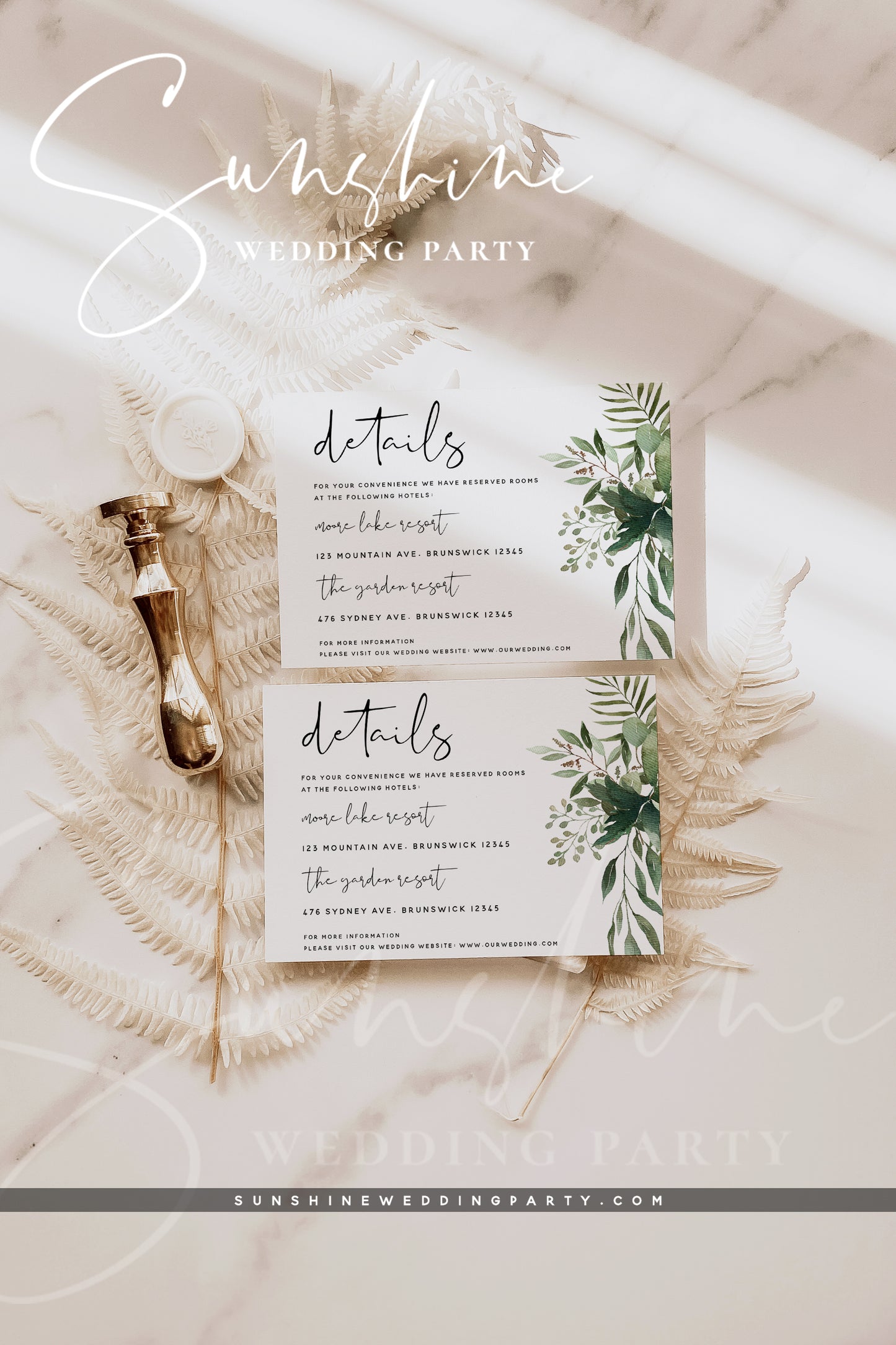 Greenery Wedding Invitation Kit, Printable Wedding Invitation Suite, Editable Template