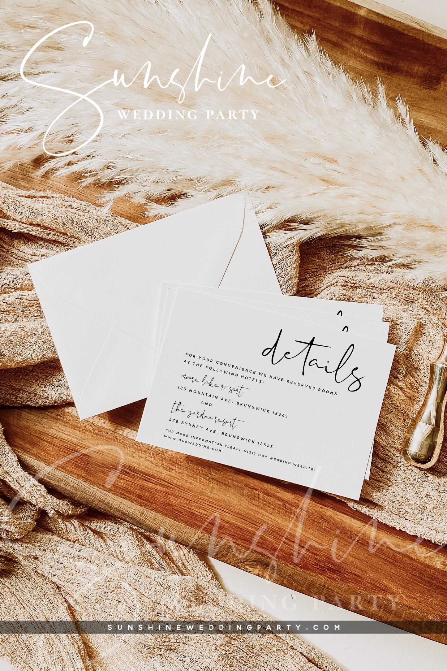 Wedding Invitation Kit, Printable Modern Minimalist Invitation Suite, Editable Template