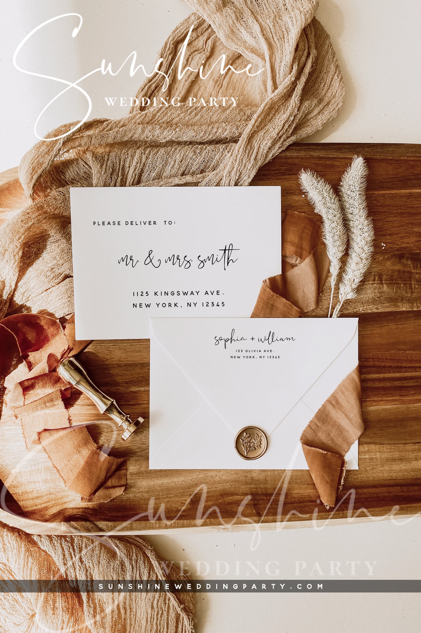 Wedding Envelope Template, Printable DIY A7 A6 A1 Envelope, Editable Template
