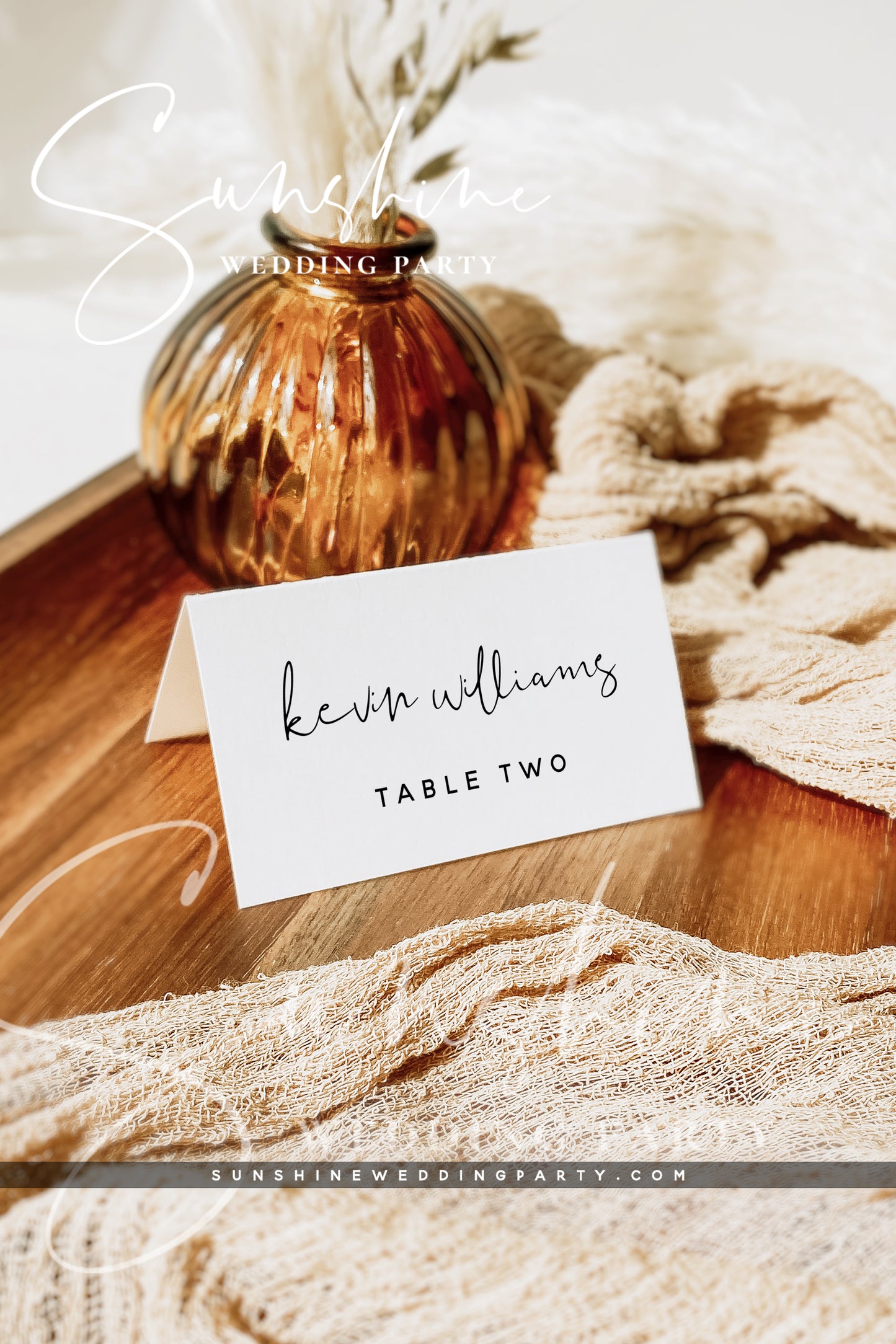 Wedding Place Cards, Printable Flat / Tent Fold Place Card, Editable Template