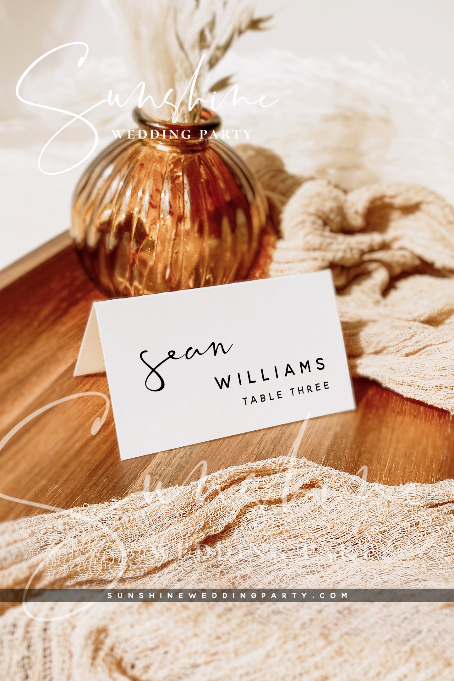 Wedding Place Cards, Printable Flat / Tent Fold Place Card, Editable Template