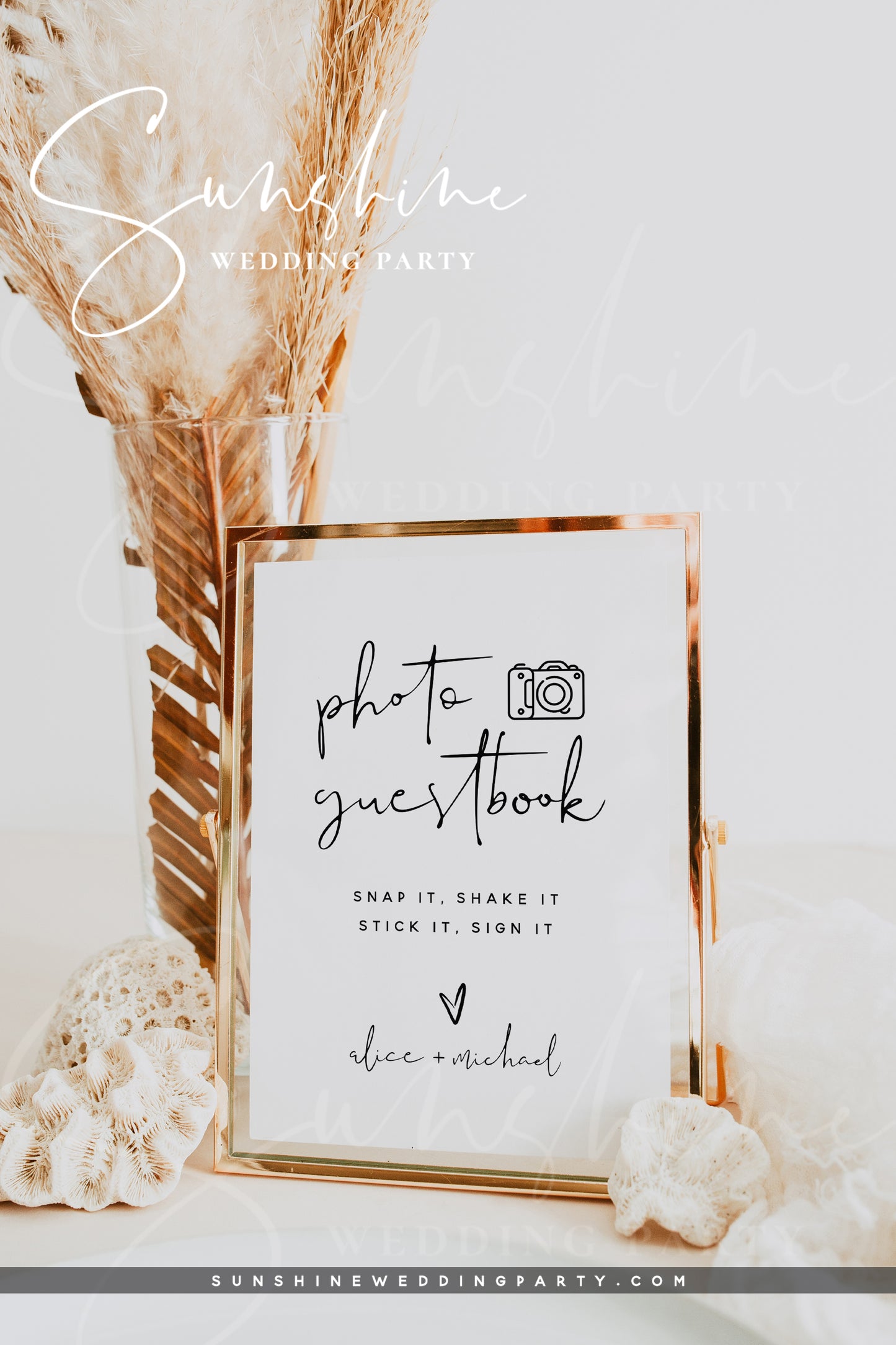 Photo Guestbook Sign, Printable Wedding Signs, Editable Template