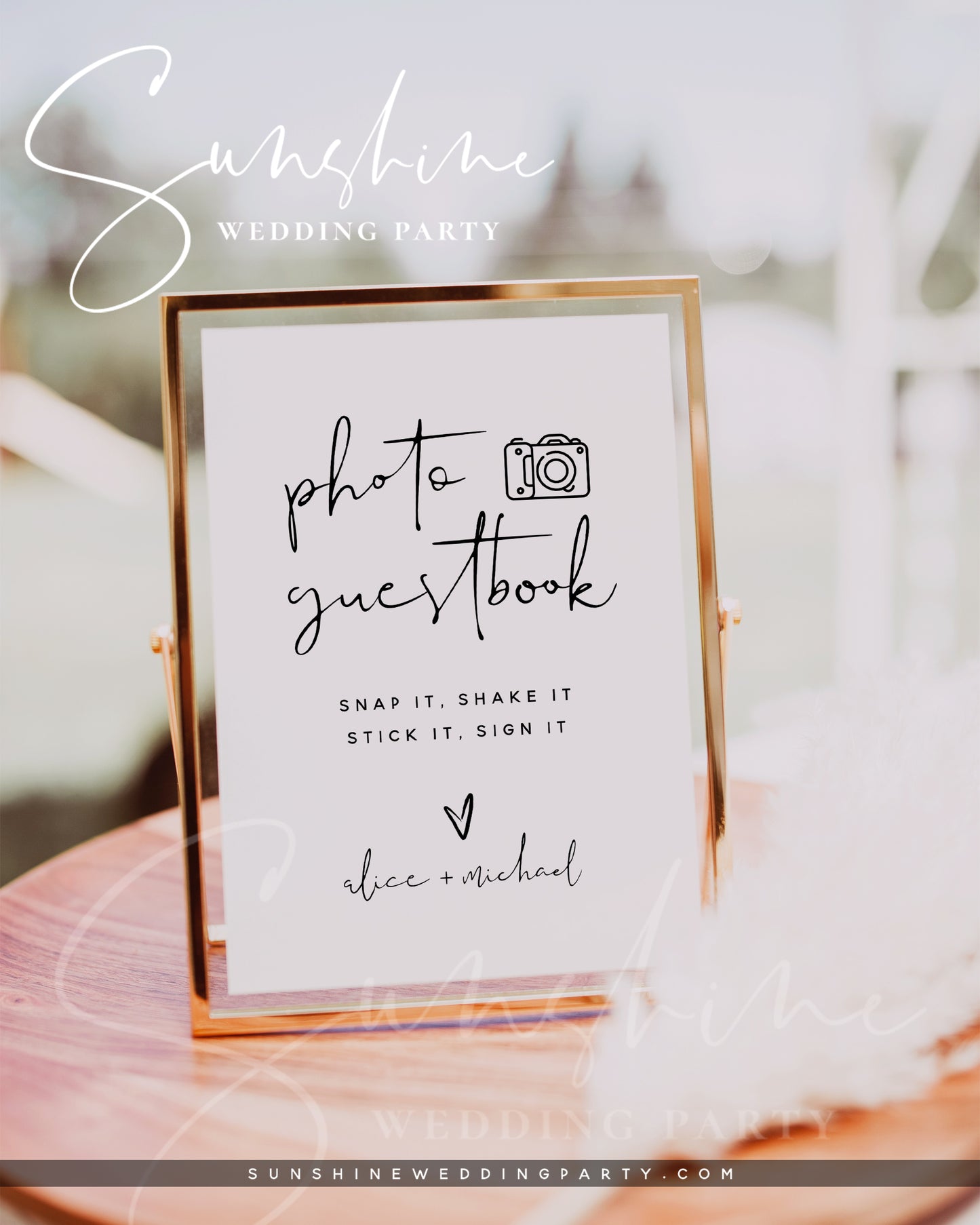Photo Guestbook Sign, Printable Wedding Signs, Editable Template