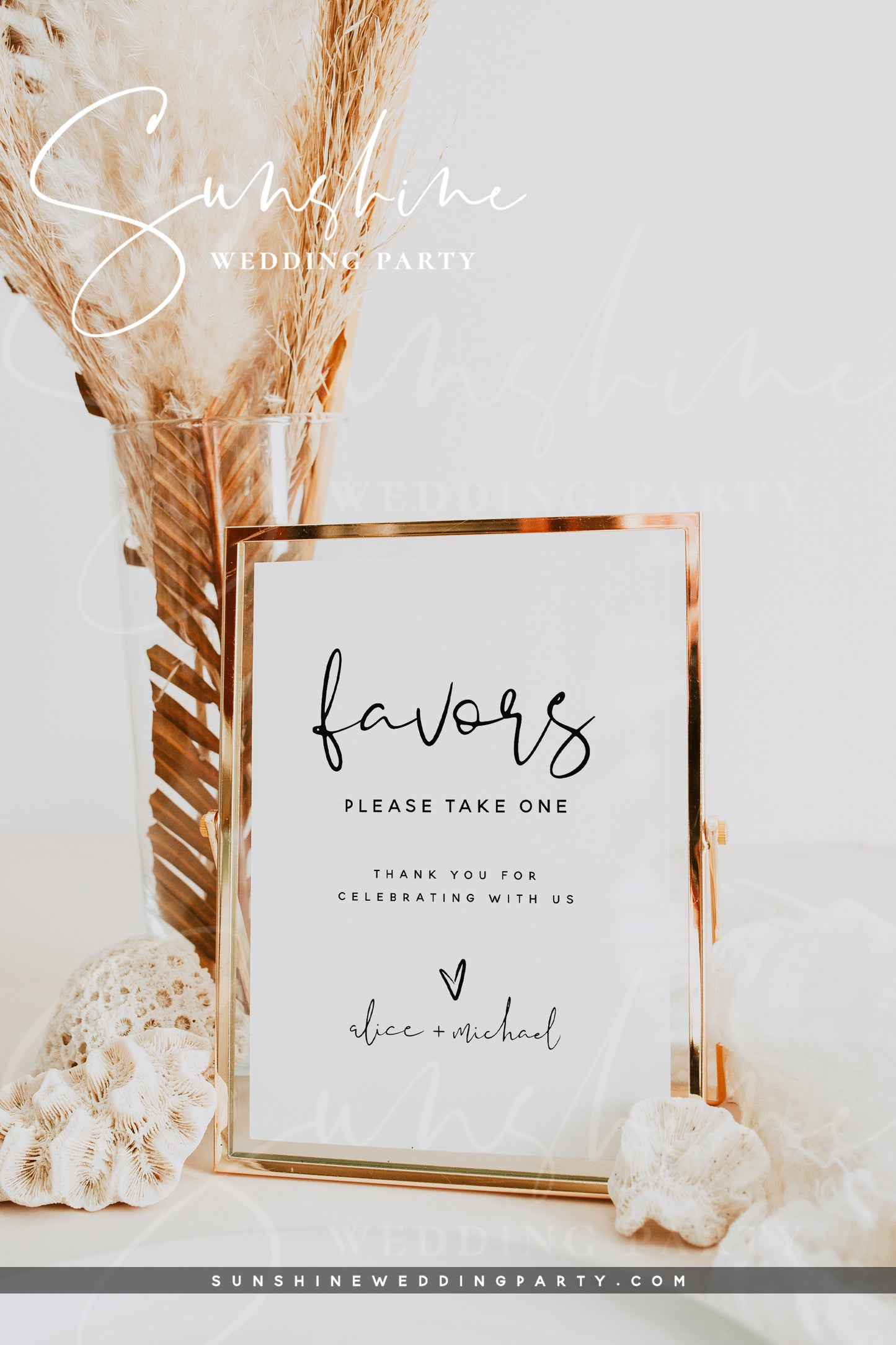 Modern Favors Sign, Printable DIY Wedding Signs, Editable Template