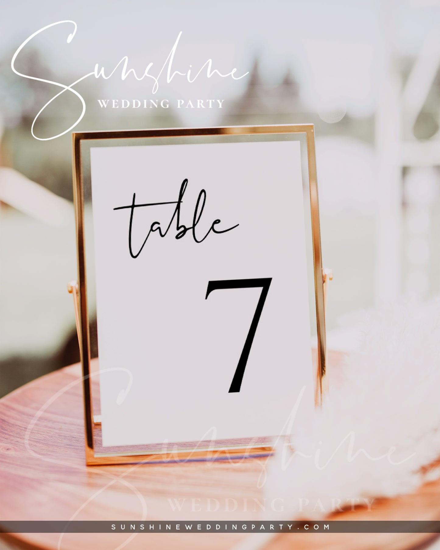 Wedding Table Number Sign, DIY Printable Table Number Card, Editable Template