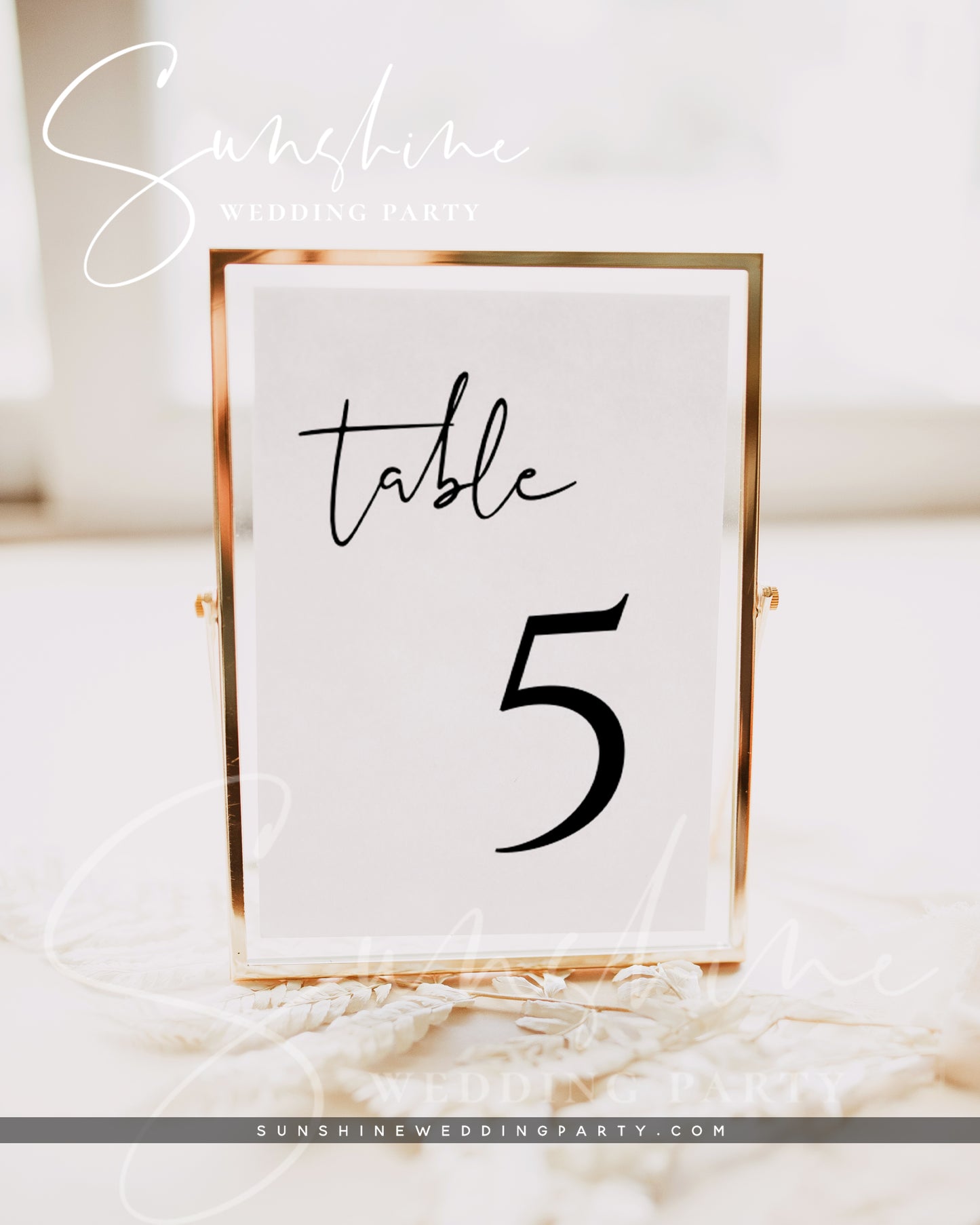 Wedding Table Number Sign, DIY Printable Table Number Card, Editable Template