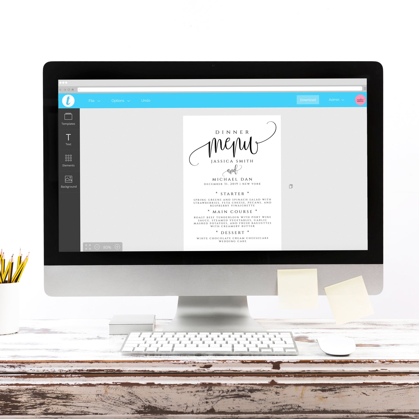Rustic Wedding Menu Template