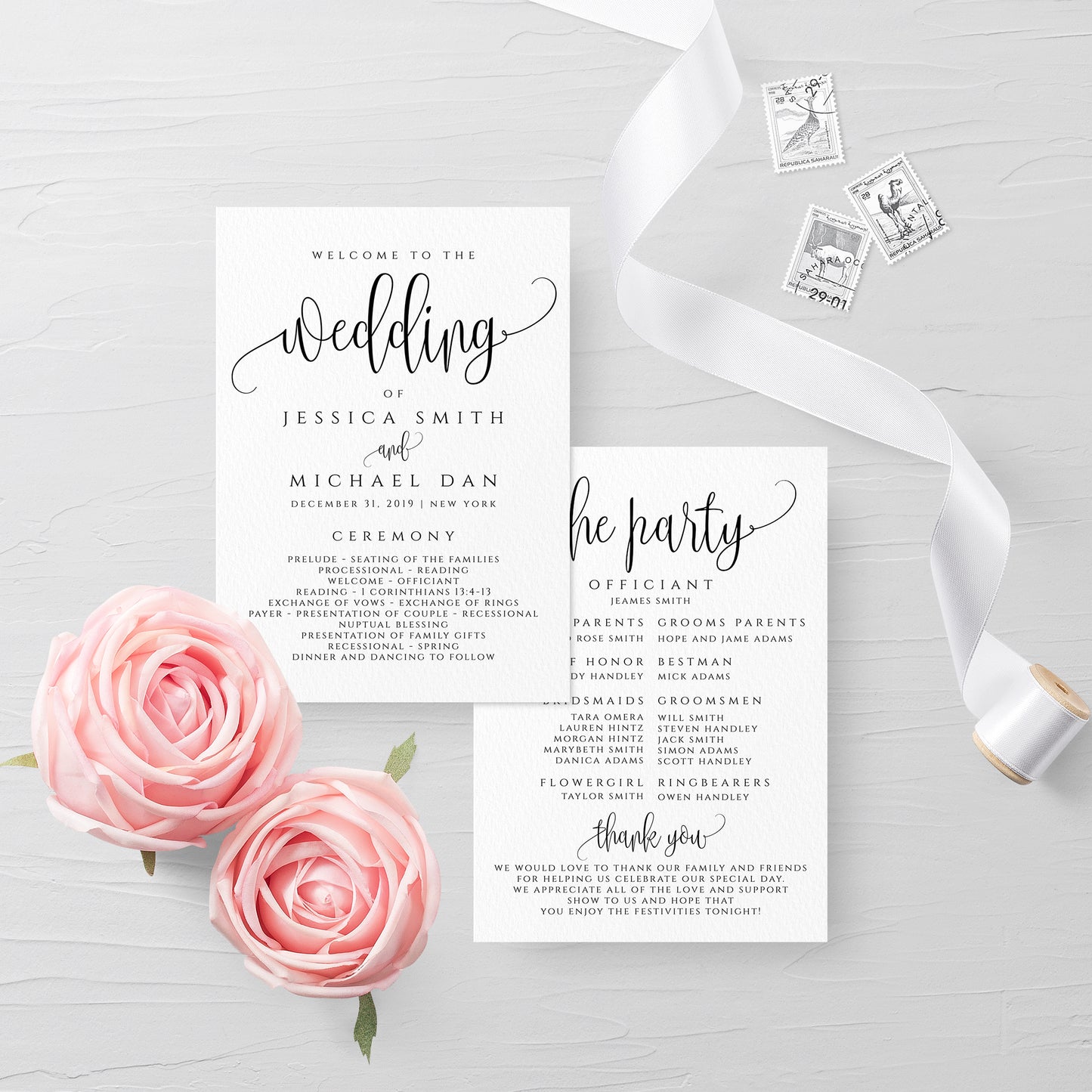 Rustic Wedding Program Template