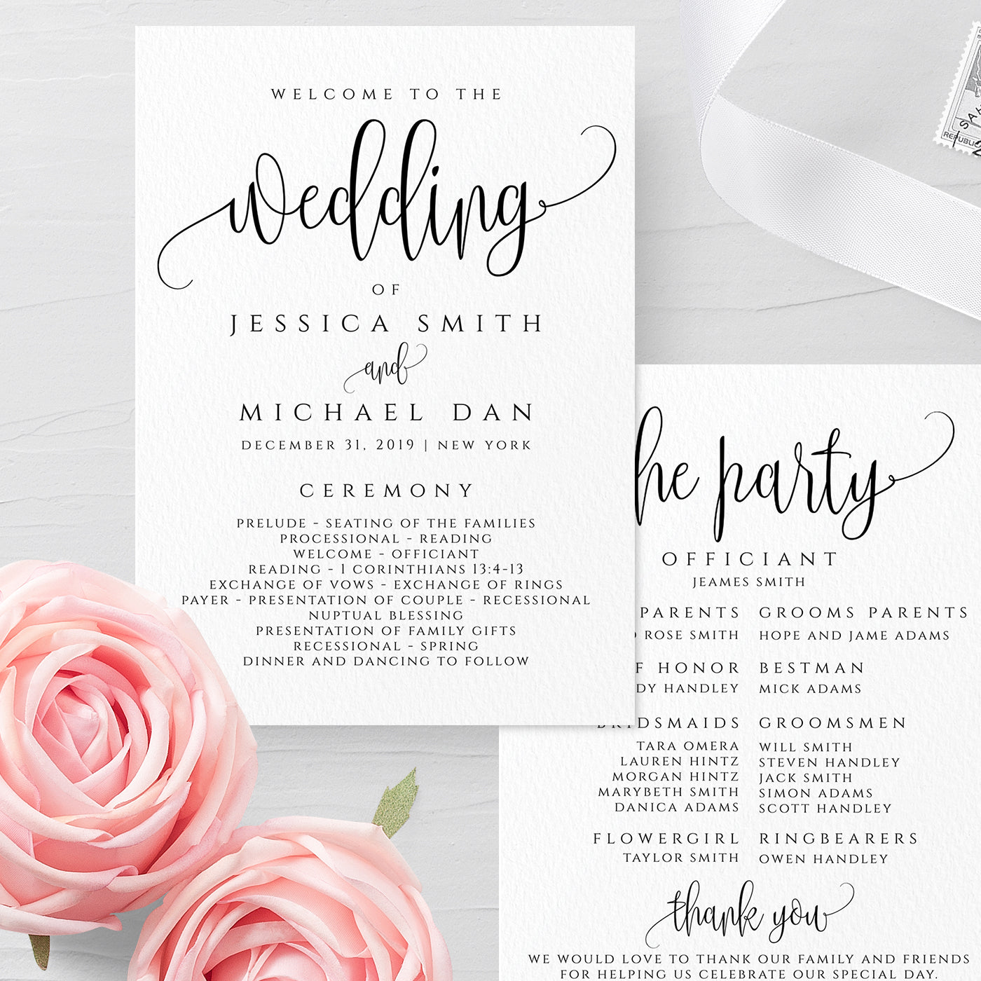 Rustic Wedding Program Template
