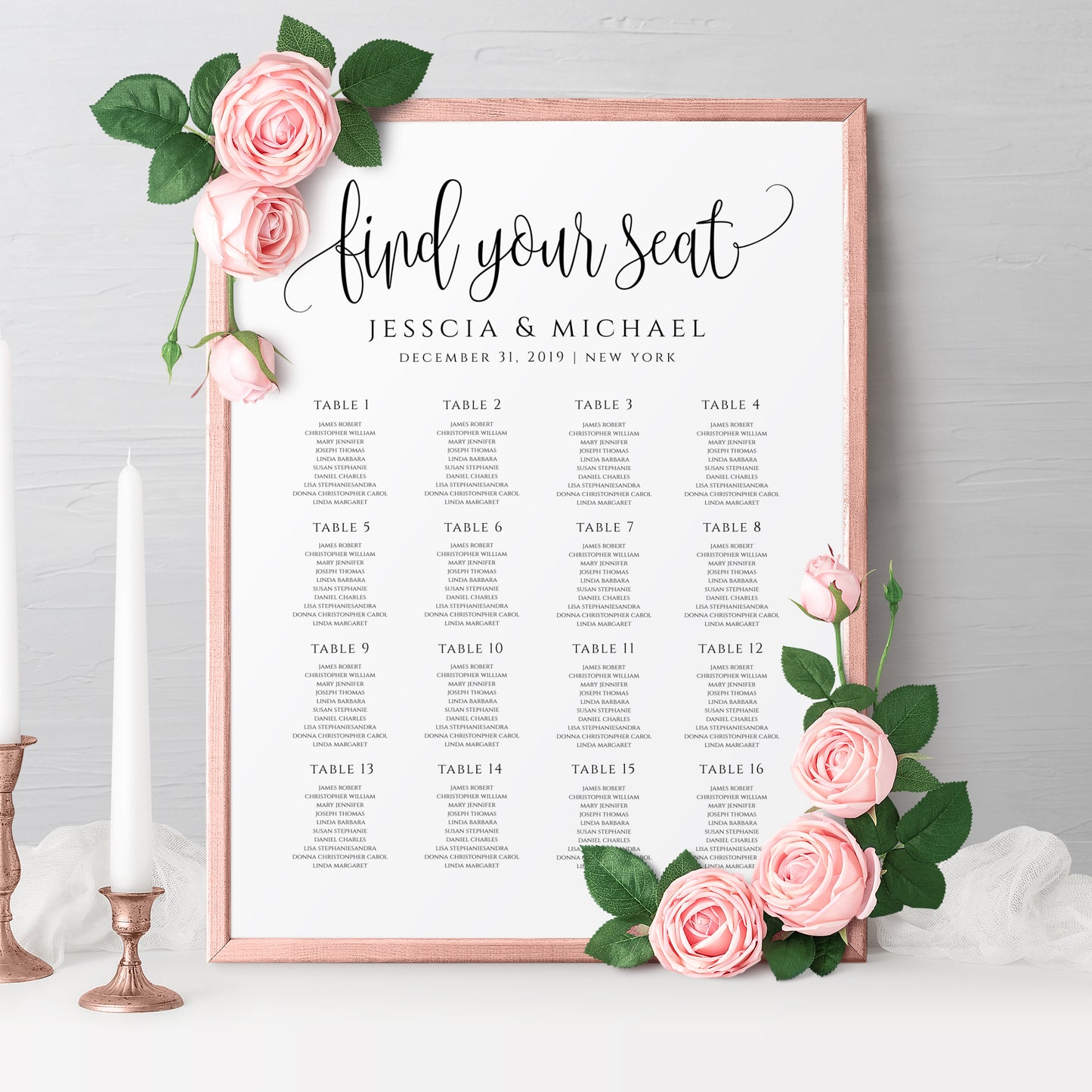 Rustic Wedding Seating Chart Template