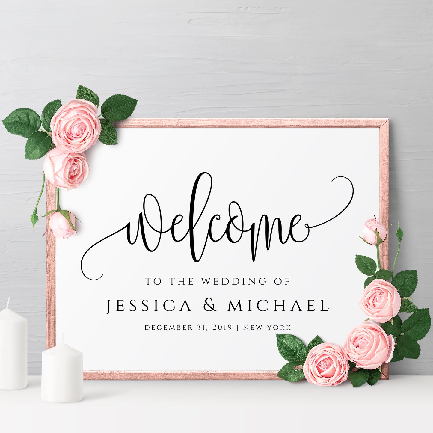 Rustic Wedding Welcome Sign Template