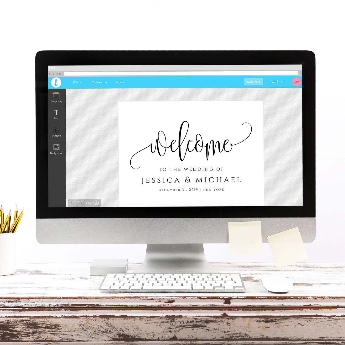 Rustic Wedding Welcome Sign Template