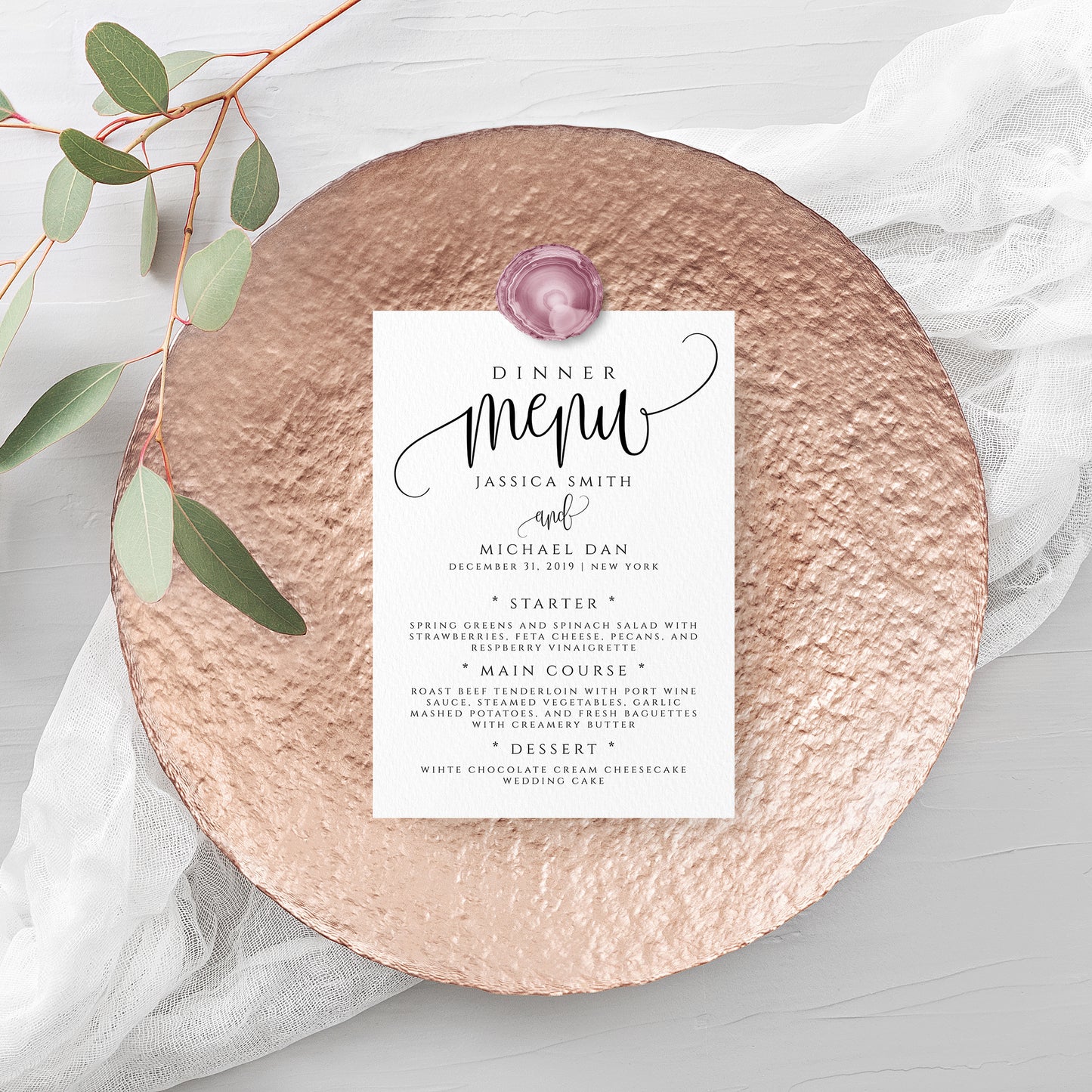 Rustic Wedding Menu Template