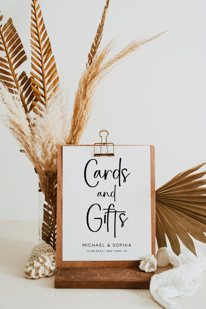 Minimalist Wedding Cards and Gifts Sign Template