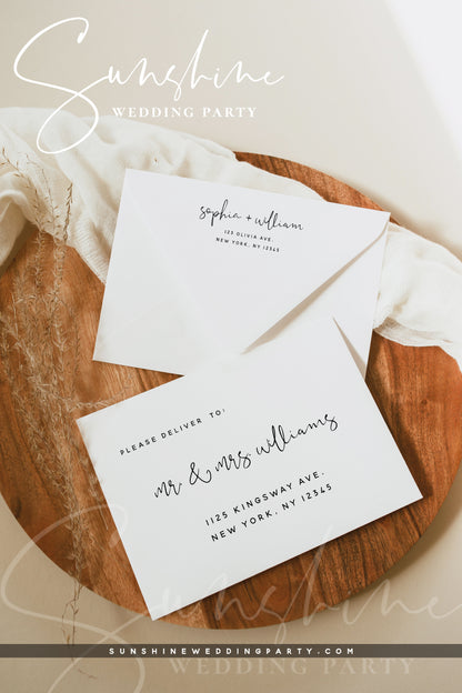Wedding Envelope Template, Printable DIY A7 A6 A1 Envelope, Editable Template
