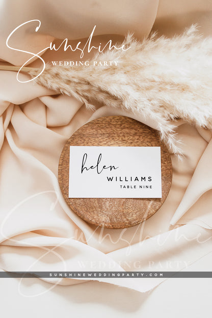 Wedding Place Cards, Printable Flat / Tent Fold Place Card, Editable Template