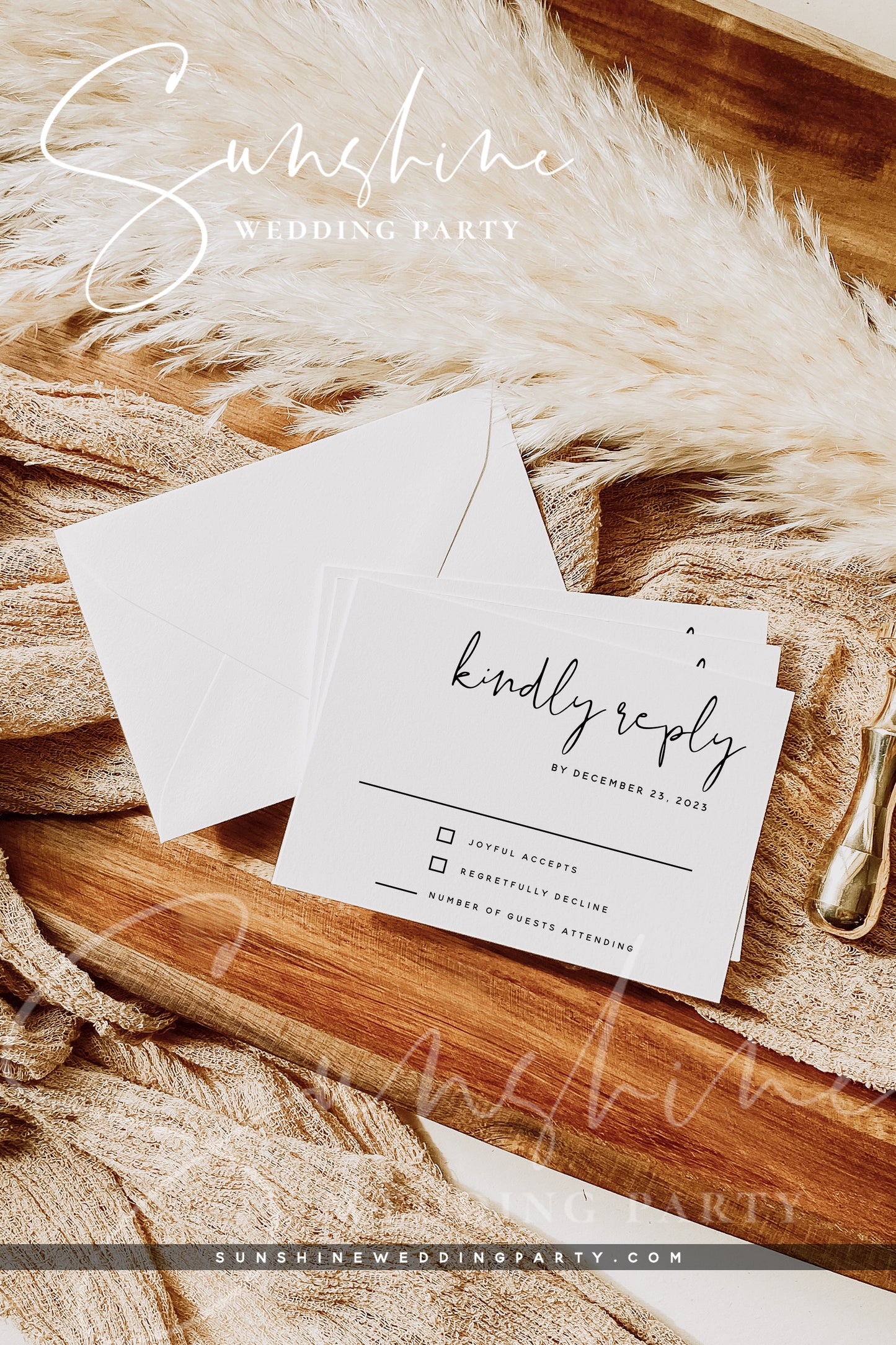 Wedding Invitation Kit, Printable Modern Minimalist Invitation Suite, Editable Template