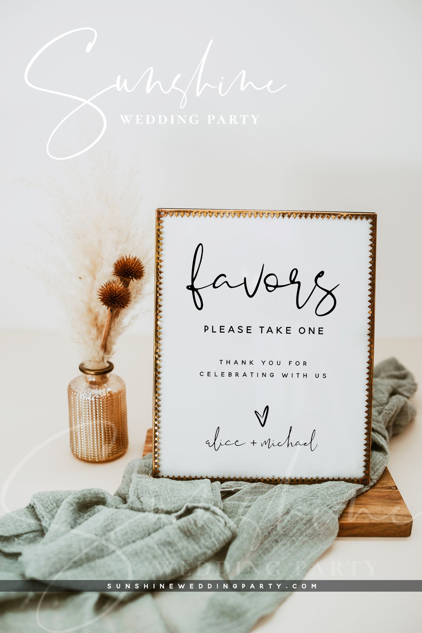 Modern Favors Sign, Printable DIY Wedding Signs, Editable Template