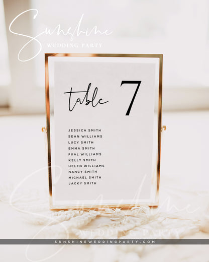 Wedding Seating Table Sign, DIY Printable Seating Plan Sign, Editable Template
