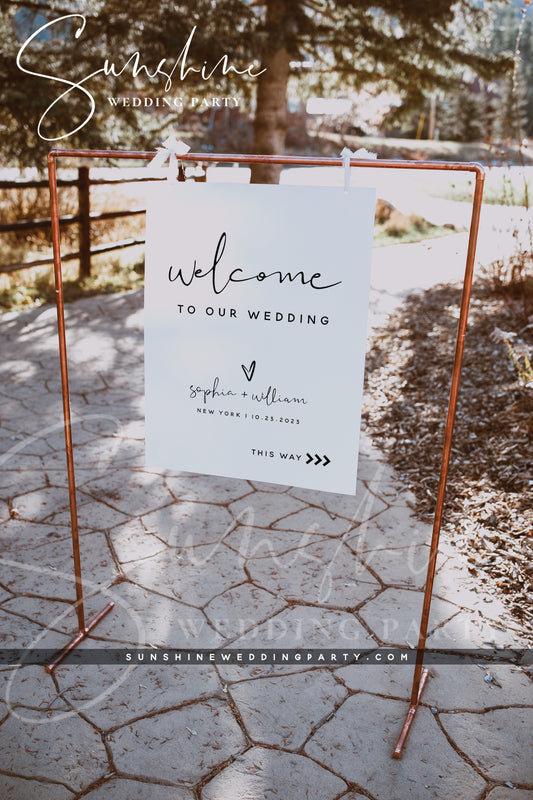 Wedding Welcome Sign, Printable DIY Welcome Sign, Editable Template