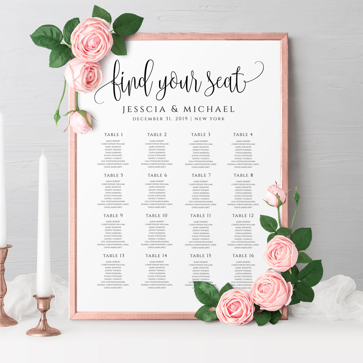 Rustic Wedding Seating Chart Template – SunshineWeddingParty