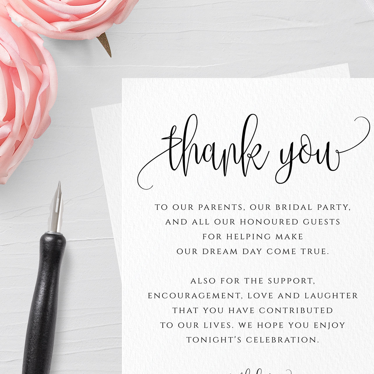 rustic wedding thank you card template