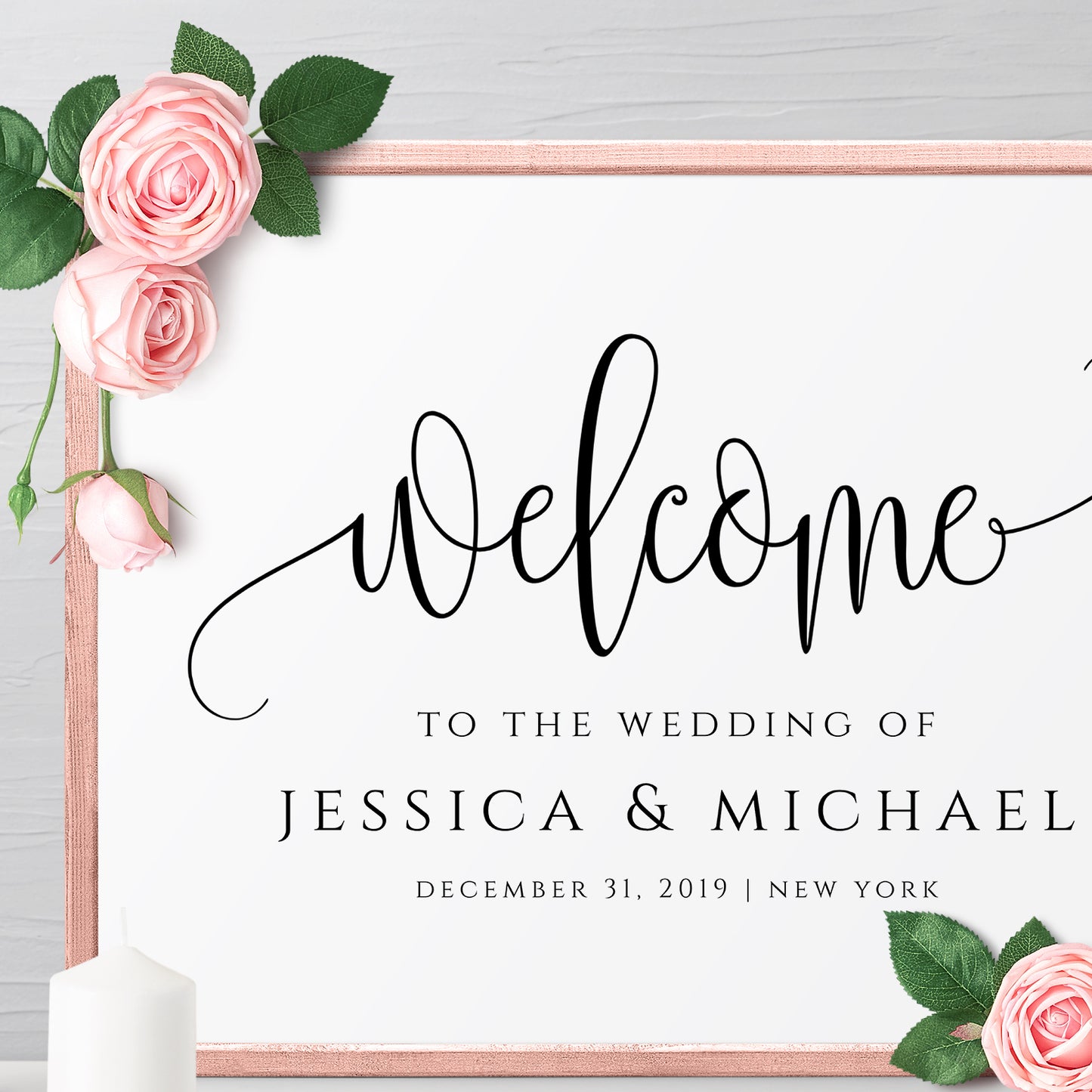 Rustic Wedding Welcome Sign Template